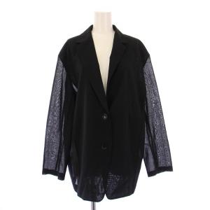 24SS シアーウールボイルテーラードジャケット アウター シースルー シングル F 黒 ブラック 24010938201020
