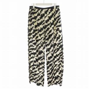 25SS ゼブラプリントイージーパンツ 40 黒 ブラック 白 ホワイト 25030938350020