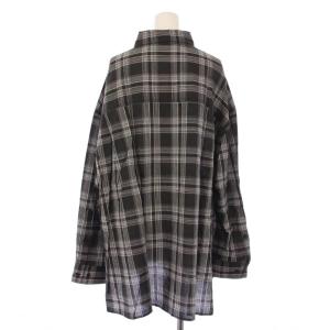 AP STUDIO 24AW PROVOKE 別注 Newオーバーサイズチェックシャツ ブラウス 長袖 36 黒 24050587000330