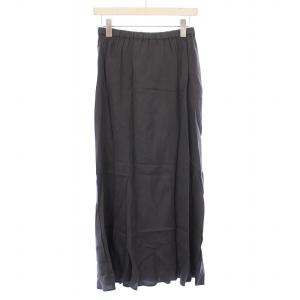 AP STUDIO フィブリルキュプラスカート フレア イージー マキシ ロング ウエストゴム 無地 38 グレー タグ付き