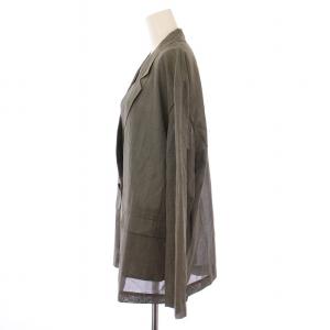 Spick&Span 25SS シアーオーガンジージャケット テーラード アウター ダブル グレンチェック柄 F グレー 25010200104020