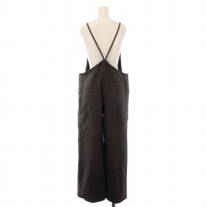 Plage サロペット オーバーオール デニム ストレート ジップアップ 36 チャコールグレー /BB