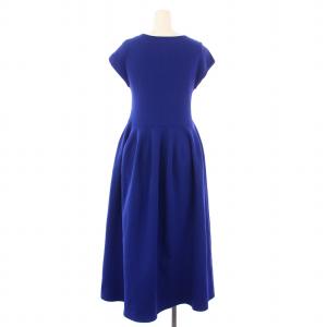 VERMEIL par iena 24SS フォルムニットフレンチワンピース フレア ミモレ ロング 半袖 Vネック ストレッチ 無地 F