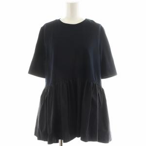 × 佐藤佳菜子 ペプラムTシャツ カットソー 半袖 F 黒 ブラック 12527013B /AN11