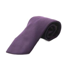 ネクタイ 絹 シルク100％ 総柄 パープル /NQ