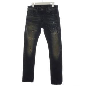 THAVAR デニムパンツ ジーンズ ジーパン ジッパーフライ ダメージ加工 W28 インディゴ /AN32