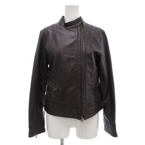ライダース レザージャケット シングル ジップアップ M ボルドー /JS