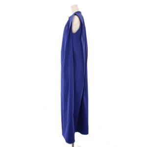 JOURNAL STANDARD L'ESSAGE 25SS タイプライターマキシワンピース ロング ノースリーブ スキッパーネック F 青 25040370080020