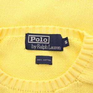 Polo by Ralph Lauren ニット セーター 長袖 クルーネック ロゴ 刺繍 ワンポイント S 黄色 イエロー /BB