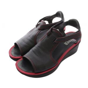 サンダル ウェッジソール 厚底ソール 36 黒 /YM