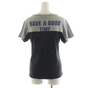 HYSTERIC GLAMOUR Tシャツ カットソー 半袖 ロゴ グレー 黒 ブラック /AN37