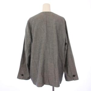 IENA 24SS リネン混ノーカラージャケット ヘリンボーン柄 38 グレー 24010900971020 /BM