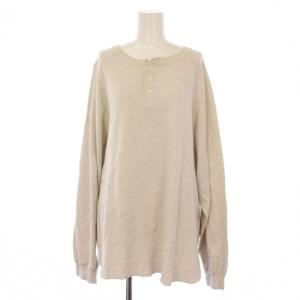 HENLEY LONG SLEEVE T カットソー 長袖 ヘンリーネック M ライトグレー /BM