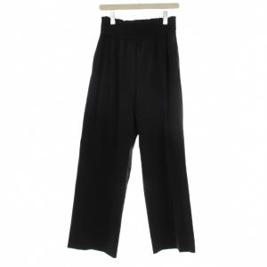 24SS タグ付き ナイロンストレッチワイドパンツ ストレート 40 黒 ブラック 24030400911210