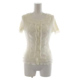 カーディガン 半袖 レース フリル 36 白 6822060 /RR