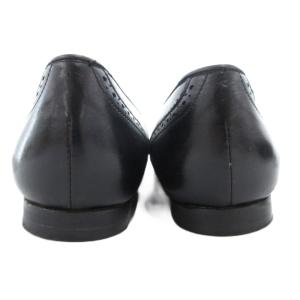 RALPH LAUREN パンプス フラットシューズ レザー 24cm 黒 ブラック ウィングチップ /GV