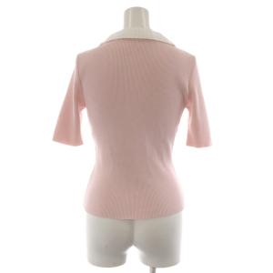 René リブニット 半袖 ジップアップ つけ襟 36 ピンク 6622380 /RR