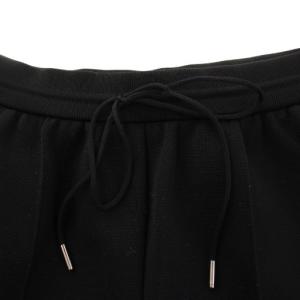 René スラックスパンツ イージー ニット ウエストゴム ストレッチ カメリア パール 装飾 36 黒 ブラック