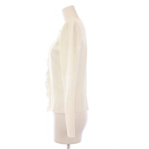 René カーディガン ニット 長袖 フリル ダブルジップ 34 白 6712080 /KH