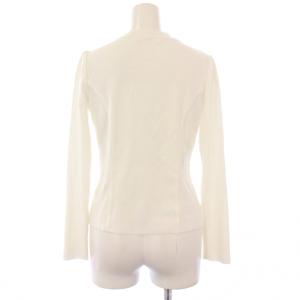 René カーディガン ニット 長袖 フリル ダブルジップ 34 白 6712080 /KH