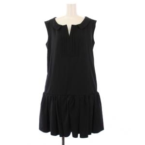 ノースリーブワンピース ミニ ギャザー 42 黒 28967 /KH
