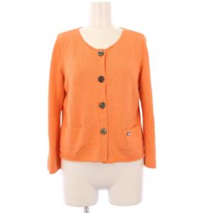 ニットカーディガン 七分袖 ショート丈 40 オレンジ 29461 /KH
