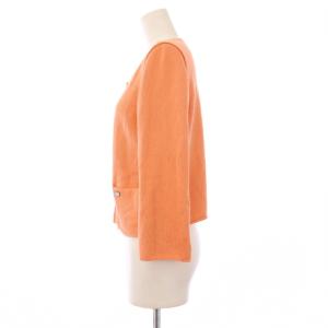 FOXEY NEW YORK ニットカーディガン 七分袖 ショート丈 40 オレンジ 29461 /KH