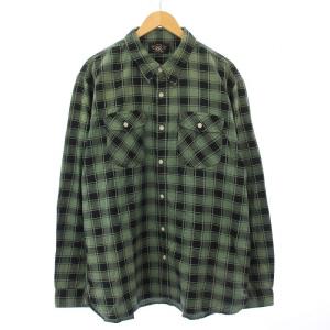 ラルフローレン ネルシャツ カジュアル 長袖 レギュラーカラー チェック柄 XXL 緑 グリーン 黒 ブラック