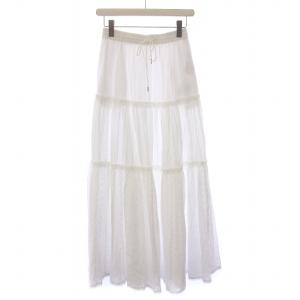 Mixed Lace Tiered Skirt ミックスレースティアードスカート フレア ギャザー イージー