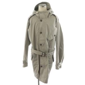フーデッドコート ロング丈 ベルト付き アウター XL グレー MNPOOTW16021078 /AN17