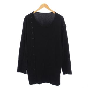 COMBED COTTON LONG SLEEVE T-SHIRT WITH BUTTON-UP SLITS