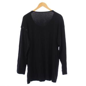 Yohji Yamamoto COMBED COTTON LONG SLEEVE T-SHIRT WITH BUTTON-UP SLITS