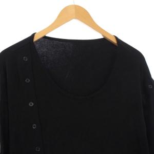 Yohji Yamamoto COMBED COTTON LONG SLEEVE T-SHIRT WITH BUTTON-UP SLITS
