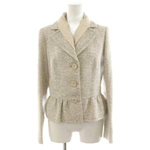 TO BE CHIC スーツ セットアップ ジャケット タイトスカート ひざ丈 42 白 ホワイト ベージュ 黒 ブラック UC434-231-40