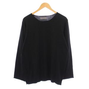 ニット セーター 薄手 カシミヤ混 3 ブラック