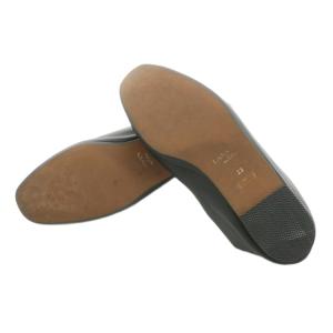 LANVIN en Bleu フラットパンプス シューズ レザー リボン 23cm ブラック 2698 /NQ