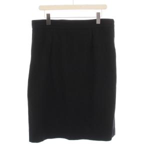 PARIS スカート ひざ丈 カシミヤ 大きいサイズ 46 黒 /YM