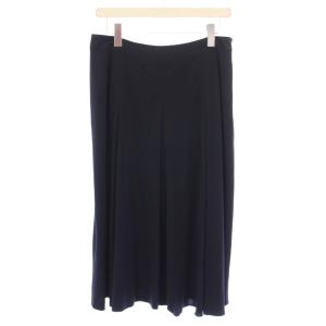 フレアスカート ミモレ ロング ストレッチ 無地 73 黒 ブラック /BB