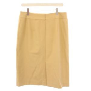 LEONARD タイトスカート ひざ丈 スリット ロゴ カシミヤ 76-99 ベージュ /BB