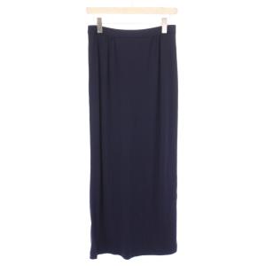 PARIS フレアスカート マキシ ロング ストレッチ 無地 42 紺 ネイビー タグ付き /BB