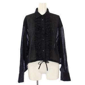 25SS シアーフリルドロストショートシャツ 長袖 0 黒 09WFB251178 /TK