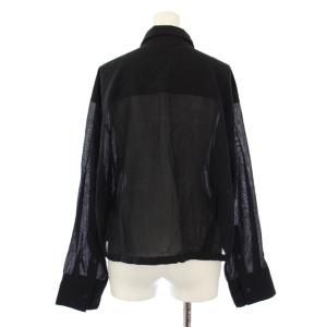 MILA OWEN MILAOWEN 25SS シアーフリルドロストショートシャツ 長袖 0 黒 09WFB251178 /TK