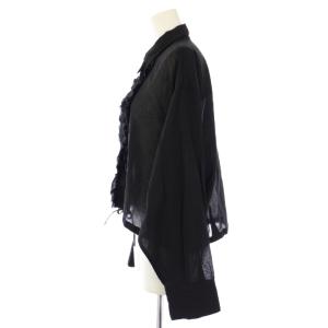 MILA OWEN MILAOWEN 25SS シアーフリルドロストショートシャツ 長袖 0 黒 09WFB251178 /TK