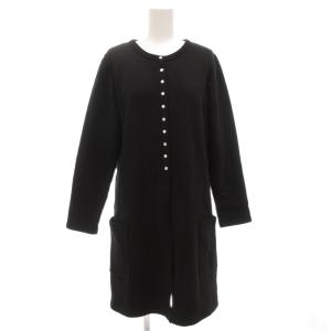 ロングカーディガン スナップボタン 裏起毛 1 黒 ブラック /GV