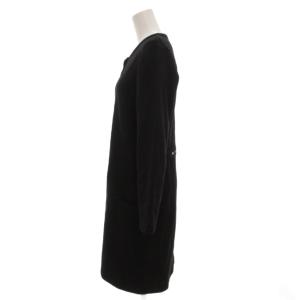 agnes b. ロングカーディガン スナップボタン 裏起毛 1 黒 ブラック /GV