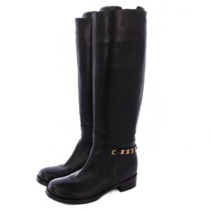 Salvatore Ferragamo ロングブーツ ヴァラ 6.5M ブラック