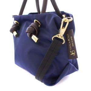 VIOLA d'ORO 2WAY ハンドバッグ ショルダーバッグ ナイロン ロゴ 紺 ネイビー /BB