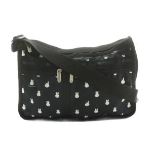 × ディックブルーナ Dick Bruna ミッフィー ショルダーバッグ 総柄 ナイロン 黒 ブラック