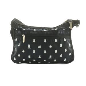 LesportSAC × ディックブルーナ Dick Bruna ミッフィー ショルダーバッグ 総柄 ナイロン 黒 ブラック