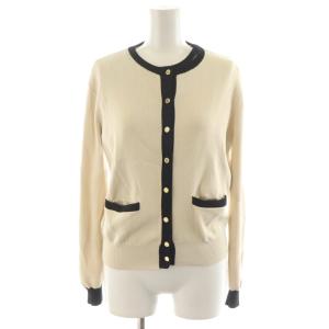 アンサンブルニット カットソー ノースリーブ カーディガン 2 アイボリー 黒 ブラック 212110-16-110-11-020